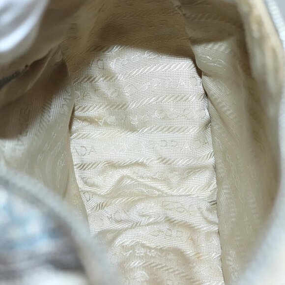 PRADA Shoulder Bag Nylon Beige Silver Auth BA4686 - Picture 12 of 16